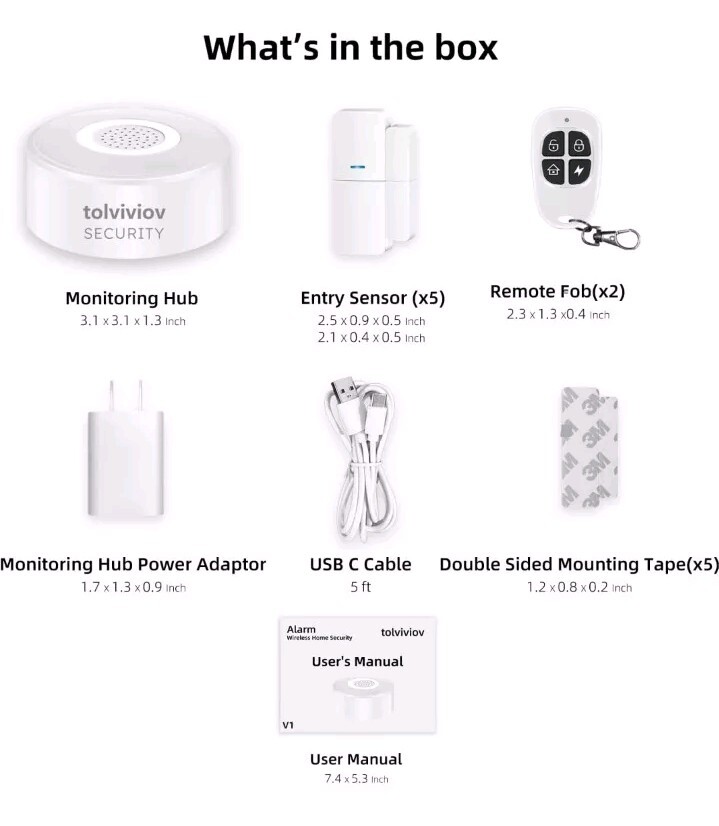 WiFi Door Alarm System, Wireless DIY Smart Home Security System, with Phone APP