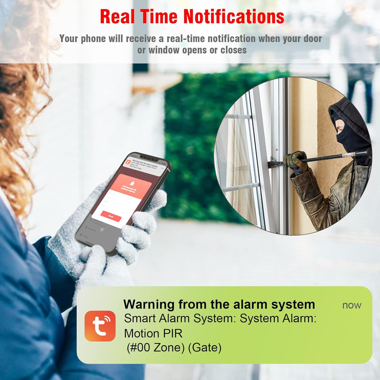 Home Security System, Door Alarm System with Wifi, Alarm Security with Phone APP
