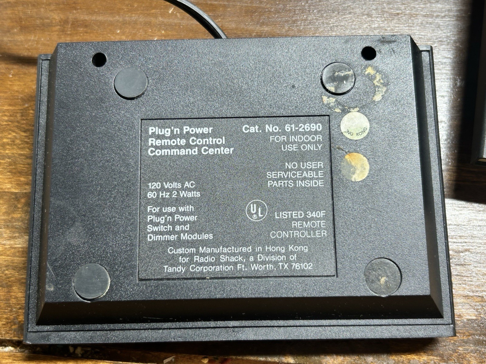 2 Vintage Radio Shack Plug`n Power Remote Control Command Center 61-2690