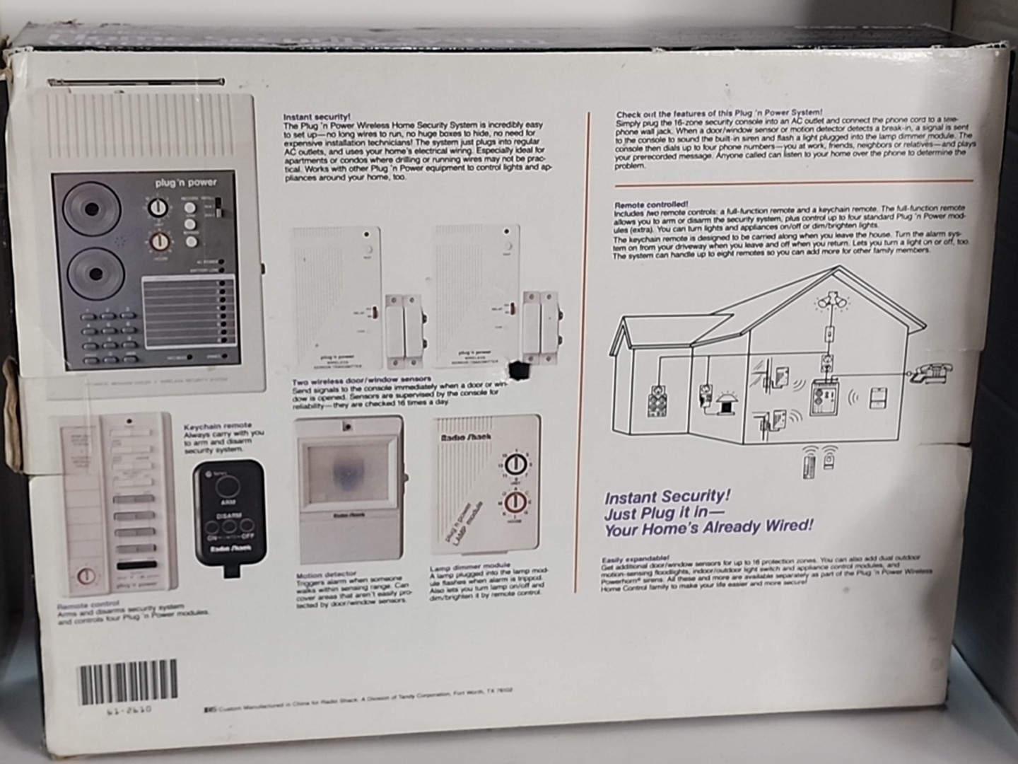 Vintage Radio Shack Wireless Home Security System w/ Phone Dialer 61-2610 (BT3)
