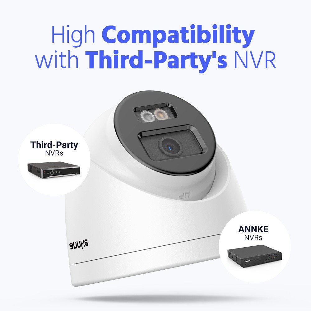 ANNKE 8CH 4K NVR 5MP Audio Recording POE AI Color Security Camera System Outdoor