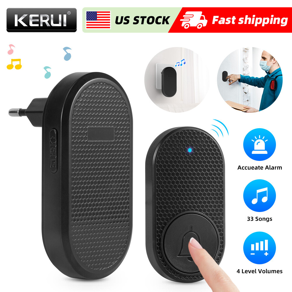 KERUI Wireless Doorbell Waterproof Door Bell Kit Home House Ring Bell US Stock