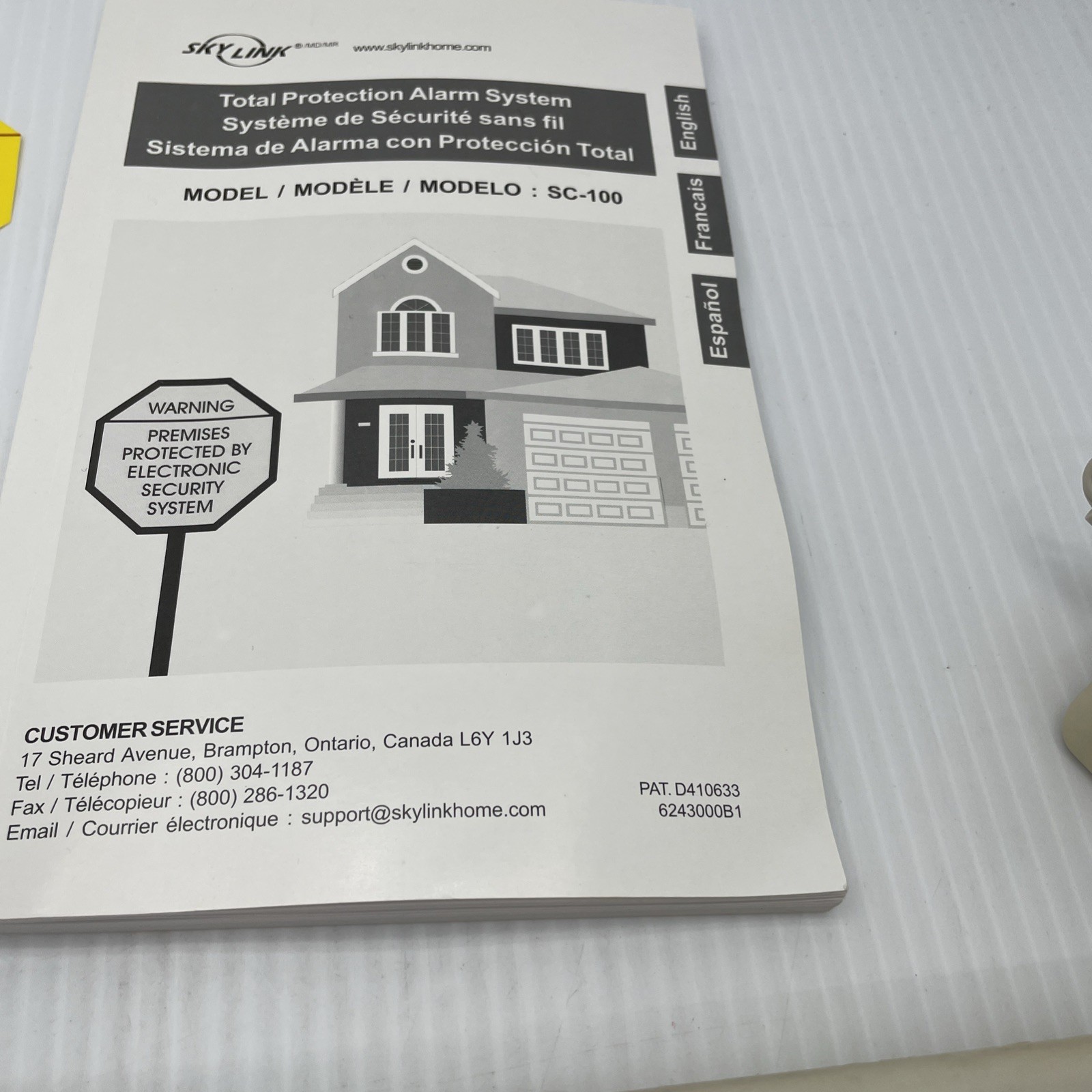 SKYLINK Wireless Alarm System Model SC-001 Panel Used