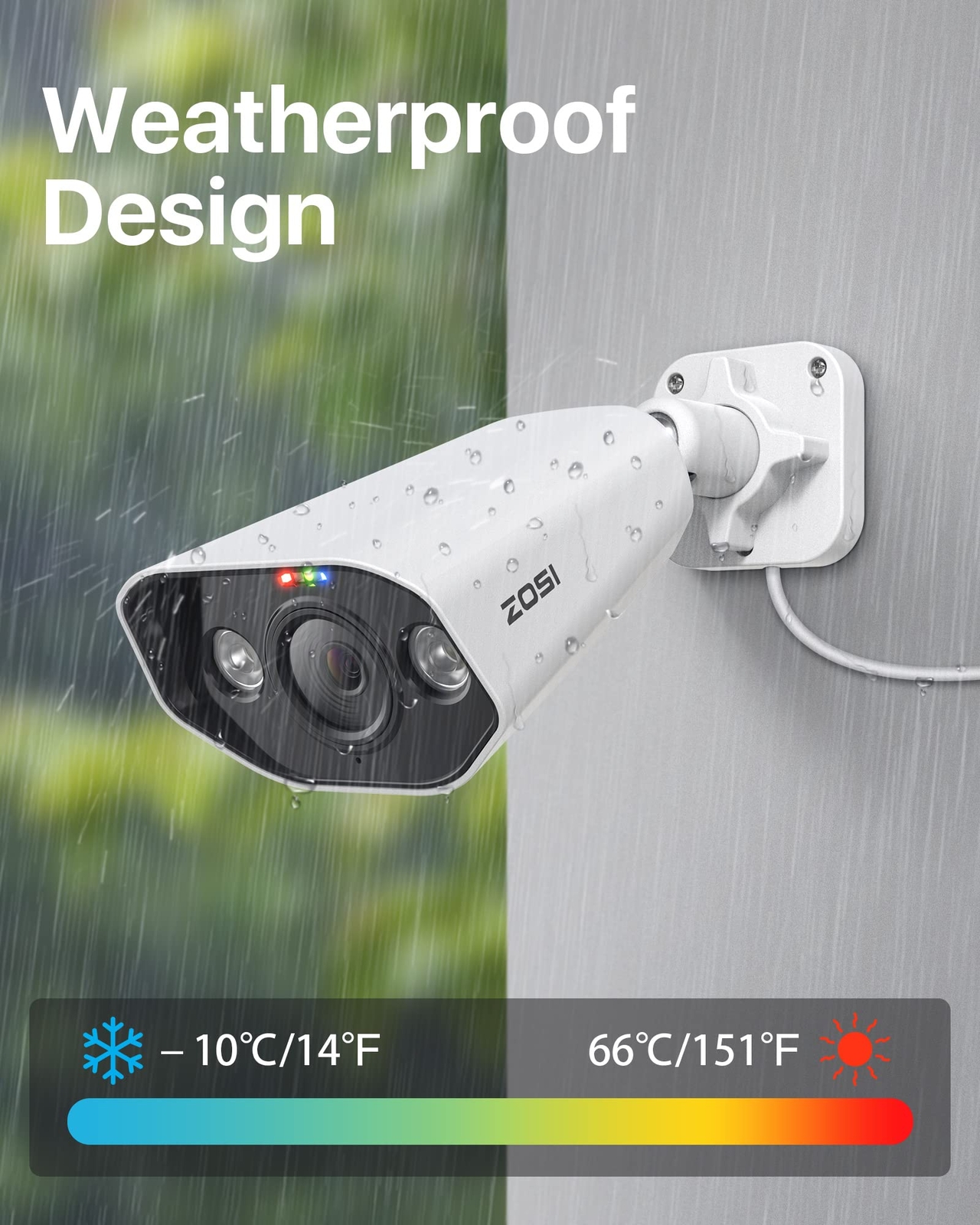 ZOSI 4K 8.0MP PoE IP Weatherproof CCTV Security Camera Color Night Vision Audio