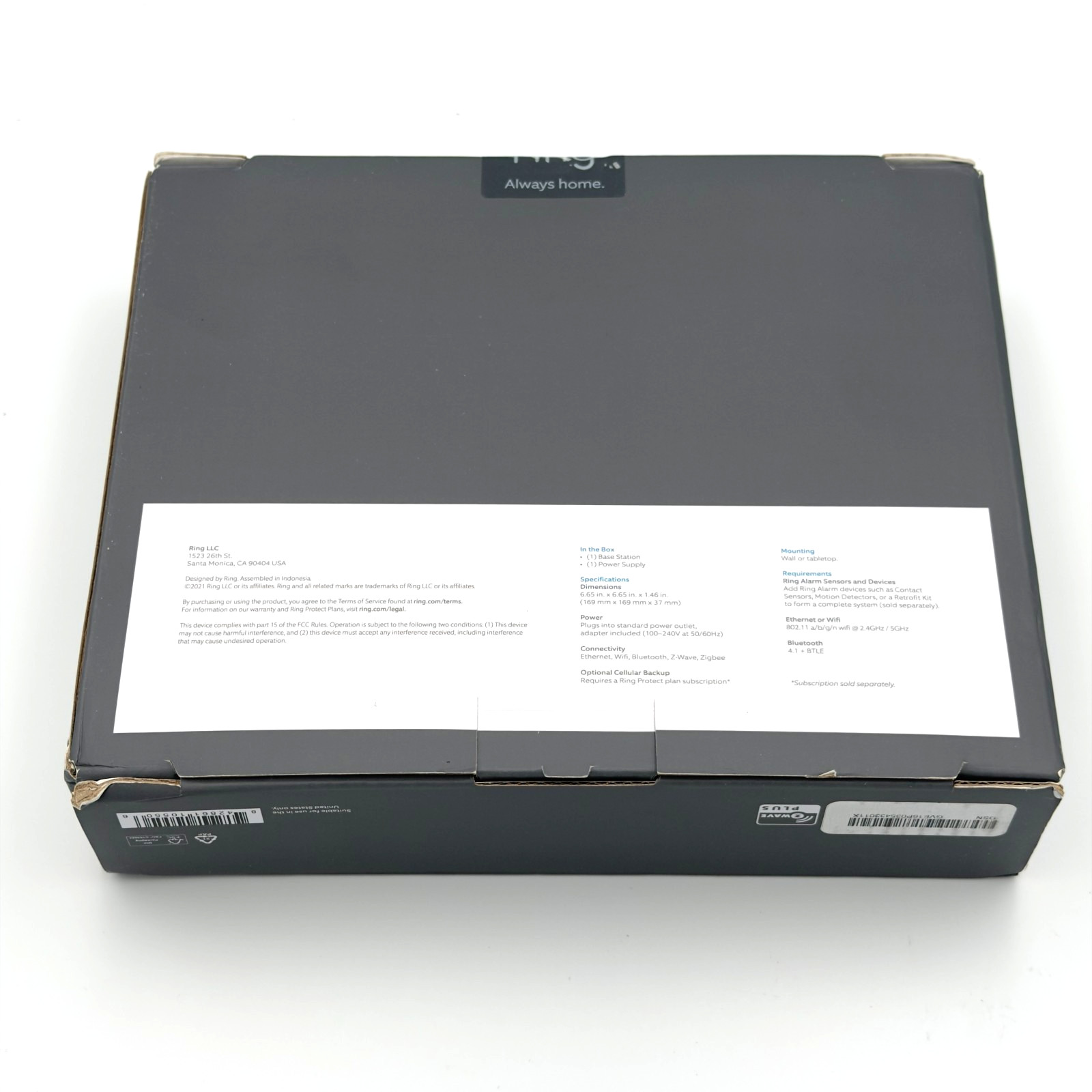 Ring Alarm Base Station 2nd Gen 104dB Siren Backup Battery B0839ZRS29 New Sealed