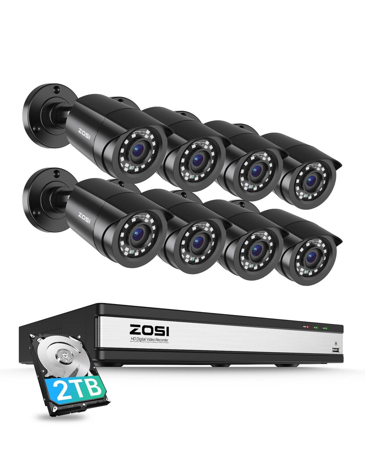 ZOSI 3K Lite 16CH Security Camera System with AI Human Vehicle Detection,Nigh…