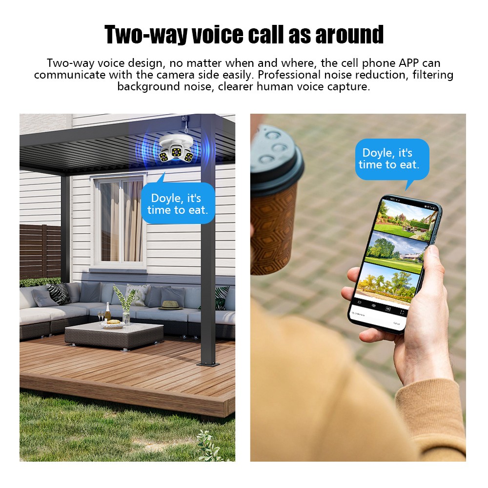 6MP 3Lens WIFI Security Cameras 1080P Night Vision Supermarket Warehouse Factory