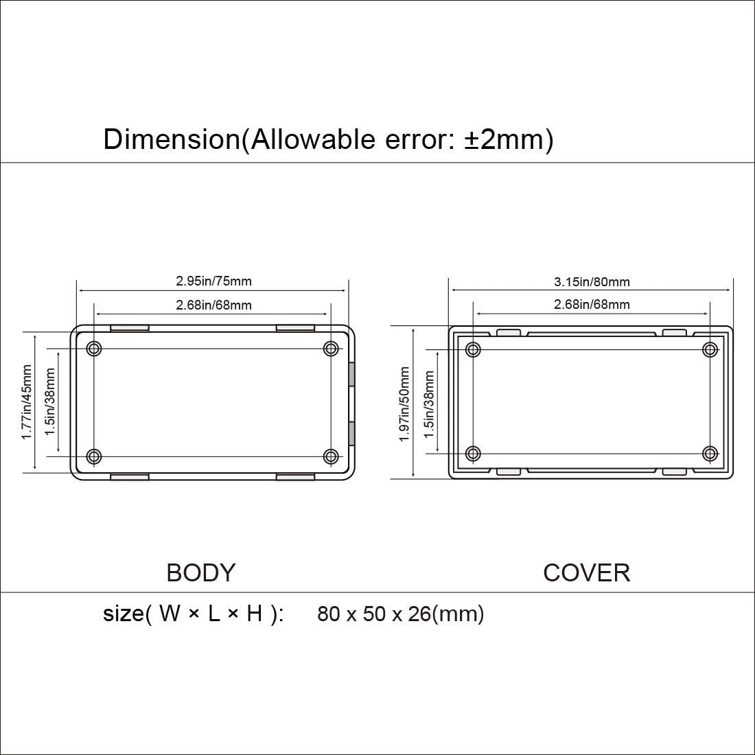LeMotech 5 Pieces Plastic Project Boxes 3.1″ x 2.0″ x 1.0″(5pc), Black