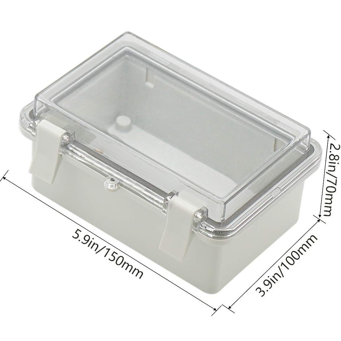 Zulkit Junction Box ABS Plastic 5.9″ x 3.9″ x 2.8″, Grey and Transparent