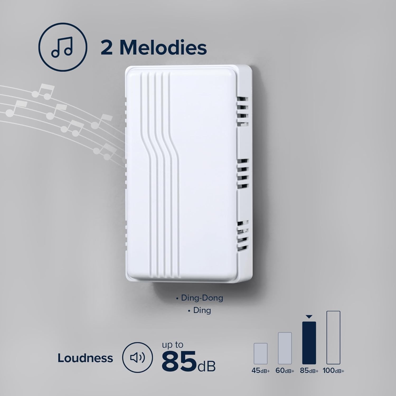 Heath Zenith Wired Mechanical Doorbell Chime, White, Plastic, No Size, White