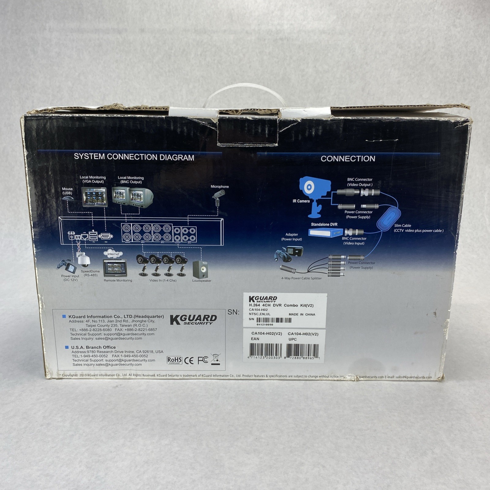 KGuard Security H.264 DVR Surveillance Combo Kit w/ 3 Cameras Kit-H02