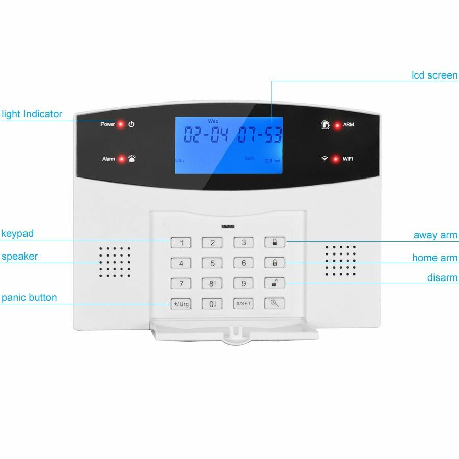 IOS Android APP Control Wireless Home Security GSM Alarm System Two-Way Intercom