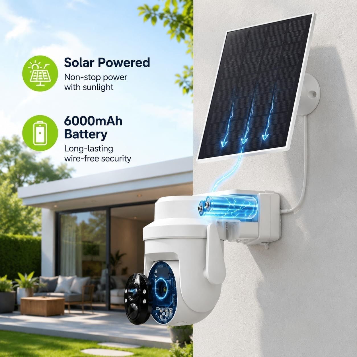 2/4 PacK Solar Camera Wireless Solar Security Camera System 4MP WiFi iP Camera