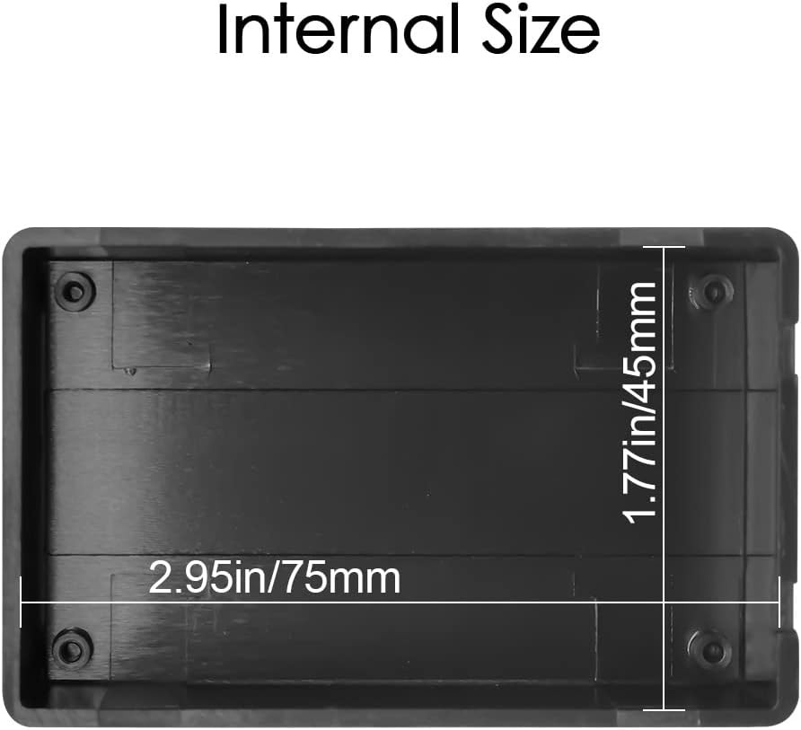 LeMotech 5 Pieces Plastic Project Boxes 3.1″ x 2.0″ x 1.0″(5pc), Black