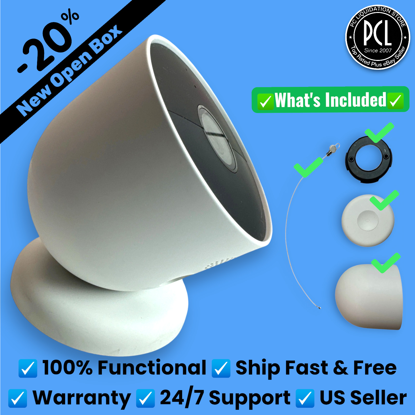 ✅ Google Nest Cam Indoor/Outdoor White Camera G3AL9 GA01317-US ✅
