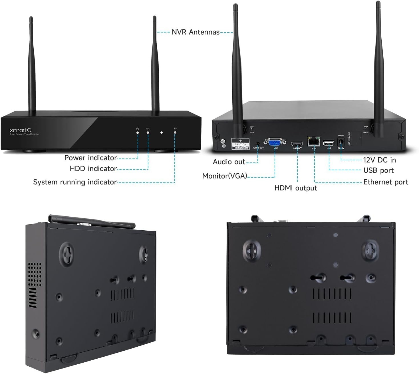 10-Ch 4K WiFi 6 NVR | Long Range Dual-WiFi | No Fees