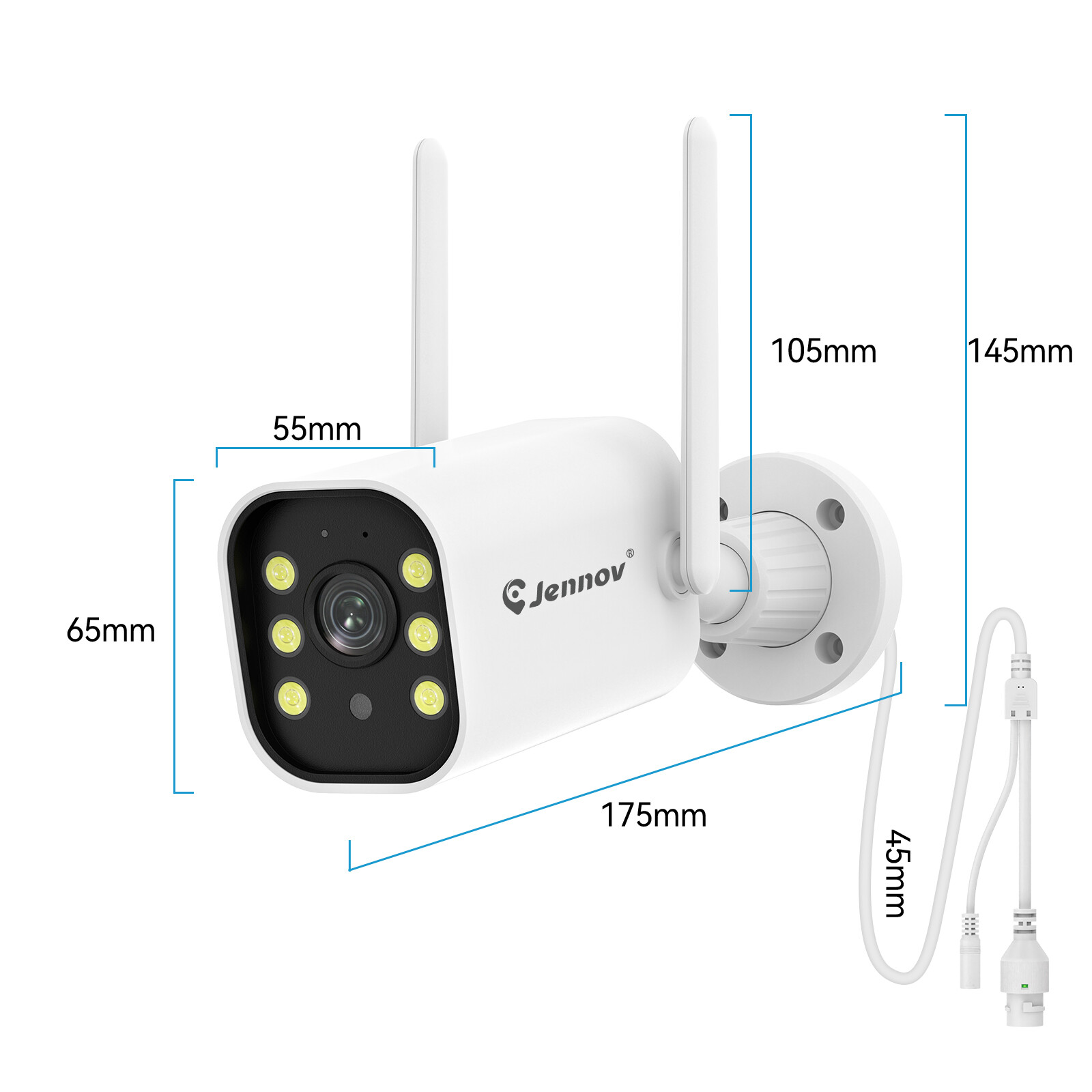 5MP Wireless Audio Home Outdoor CCTV Security Camera System 10CH WIFI JENNOV NVR