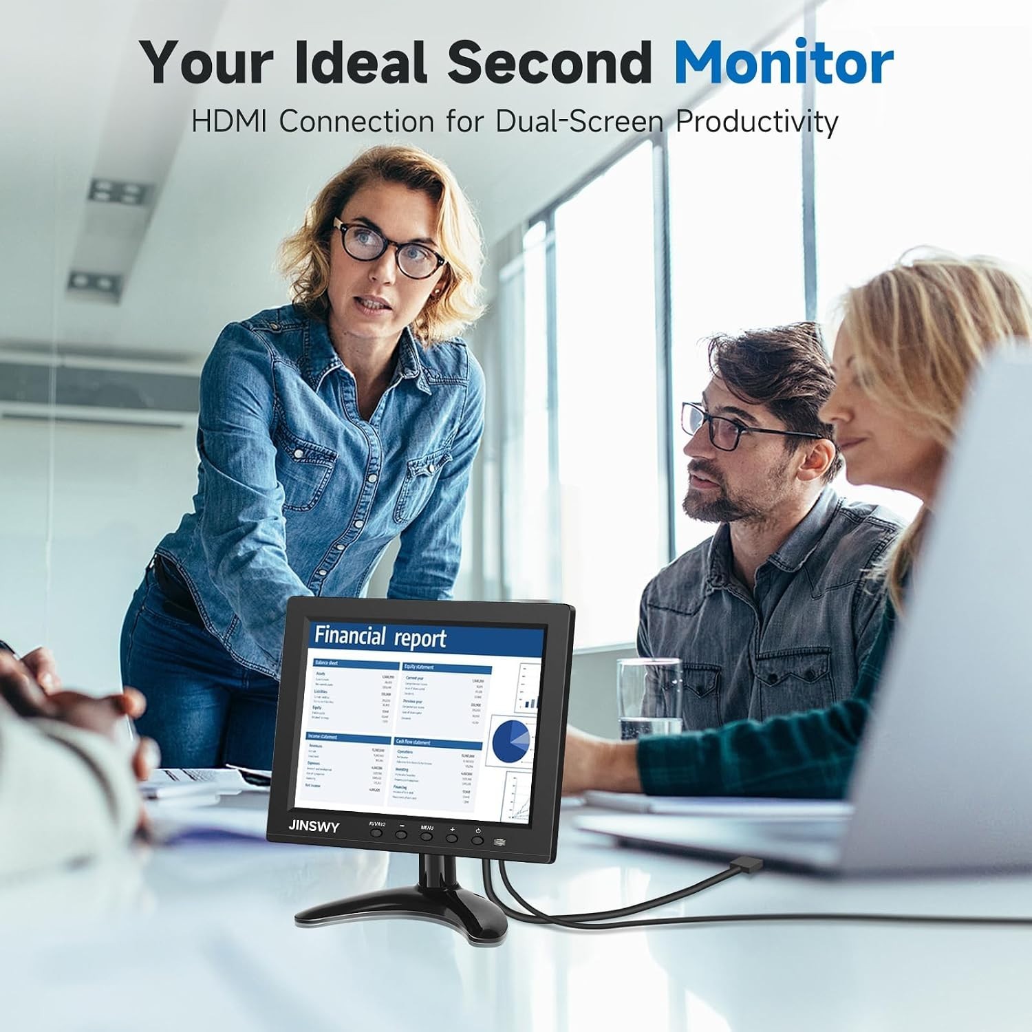 Versatile 8-Inch IPS Monitor for CCTV & Gaming with HDMI and USB Connectivity