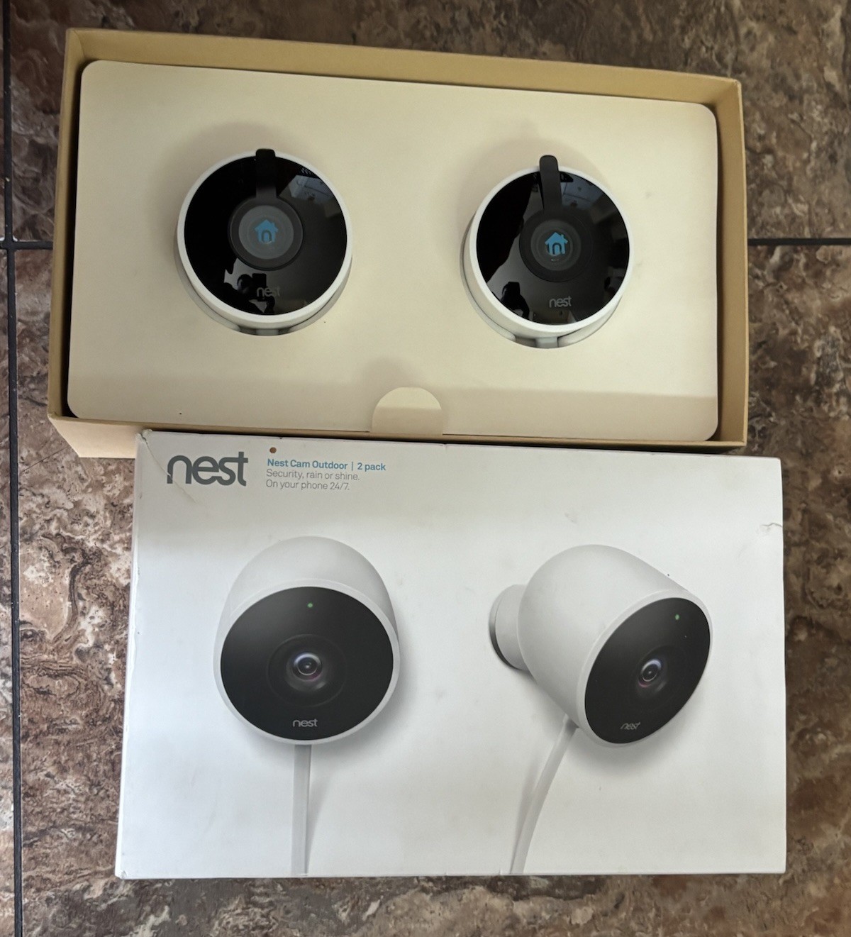 Google Nest Camera NC2400ES Outdoor Security Camera – 2 Pack- Open Box