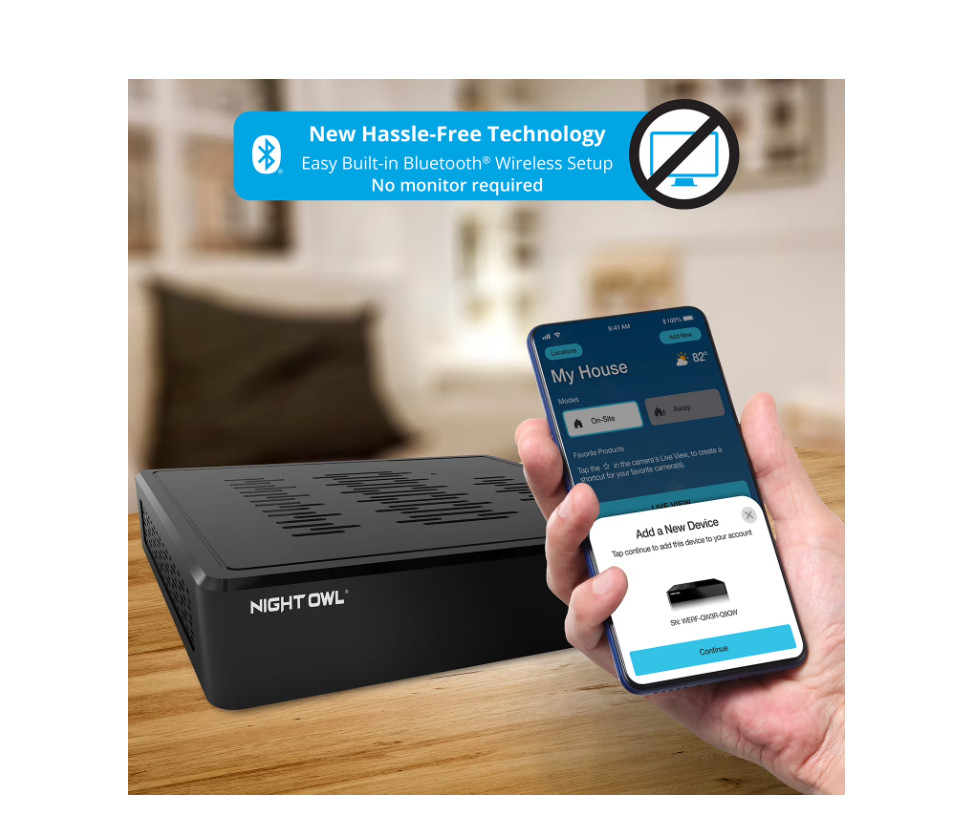 NEW Night Owl 8 Channel 4K Bluetooth DVR w/ 1TB Hard Drive & 4 Wired UHD Cameras
