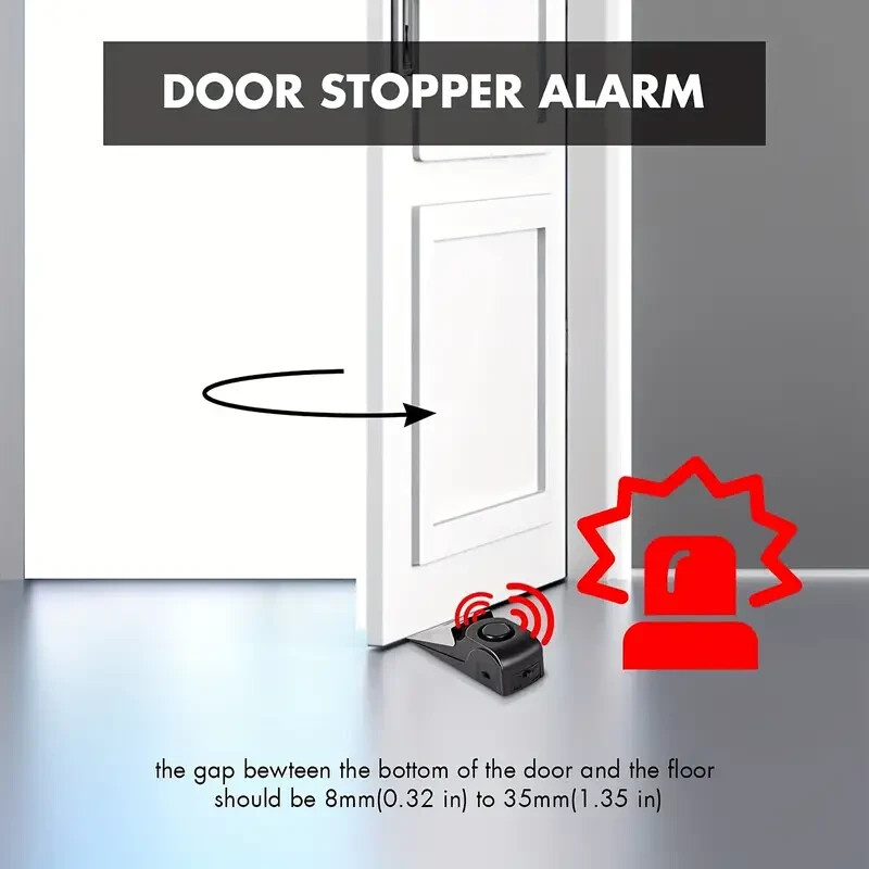 2 NEW SafetyVital Portable Wireless Security Door Stopper w/ Alarm 12