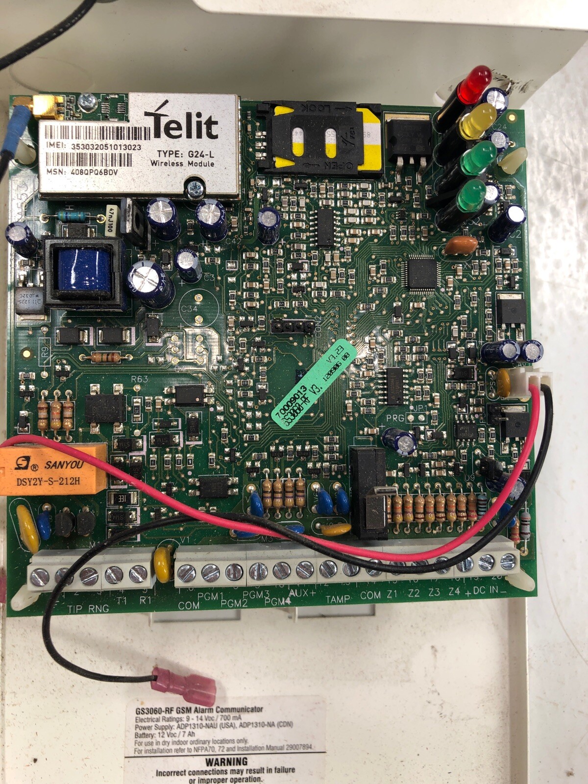 ADT Gs3060-ADTRF Security Alarm System-Power Series Panel PC1864 Motion Sensor