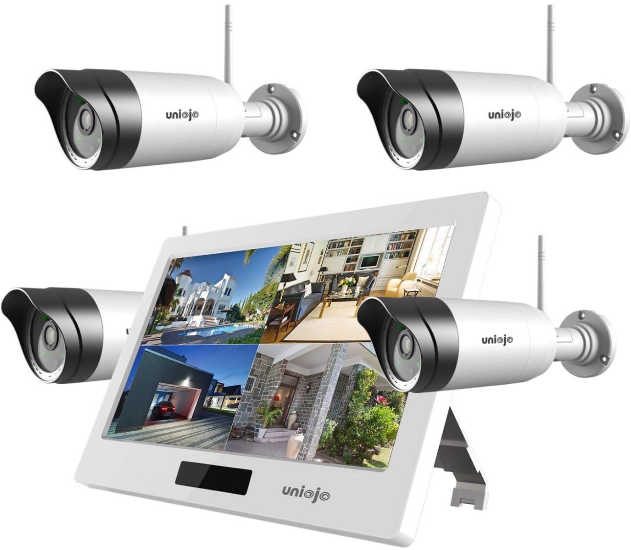 Wireless WiFi Security Camera System (4Pcs), 1080P with 10.1 inches Touch screen