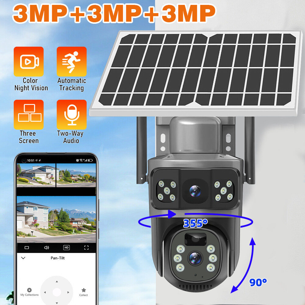 Outdoor 1080P Solar Powered Security Energy Camera Wireless WiFi IP Home CCTV HD