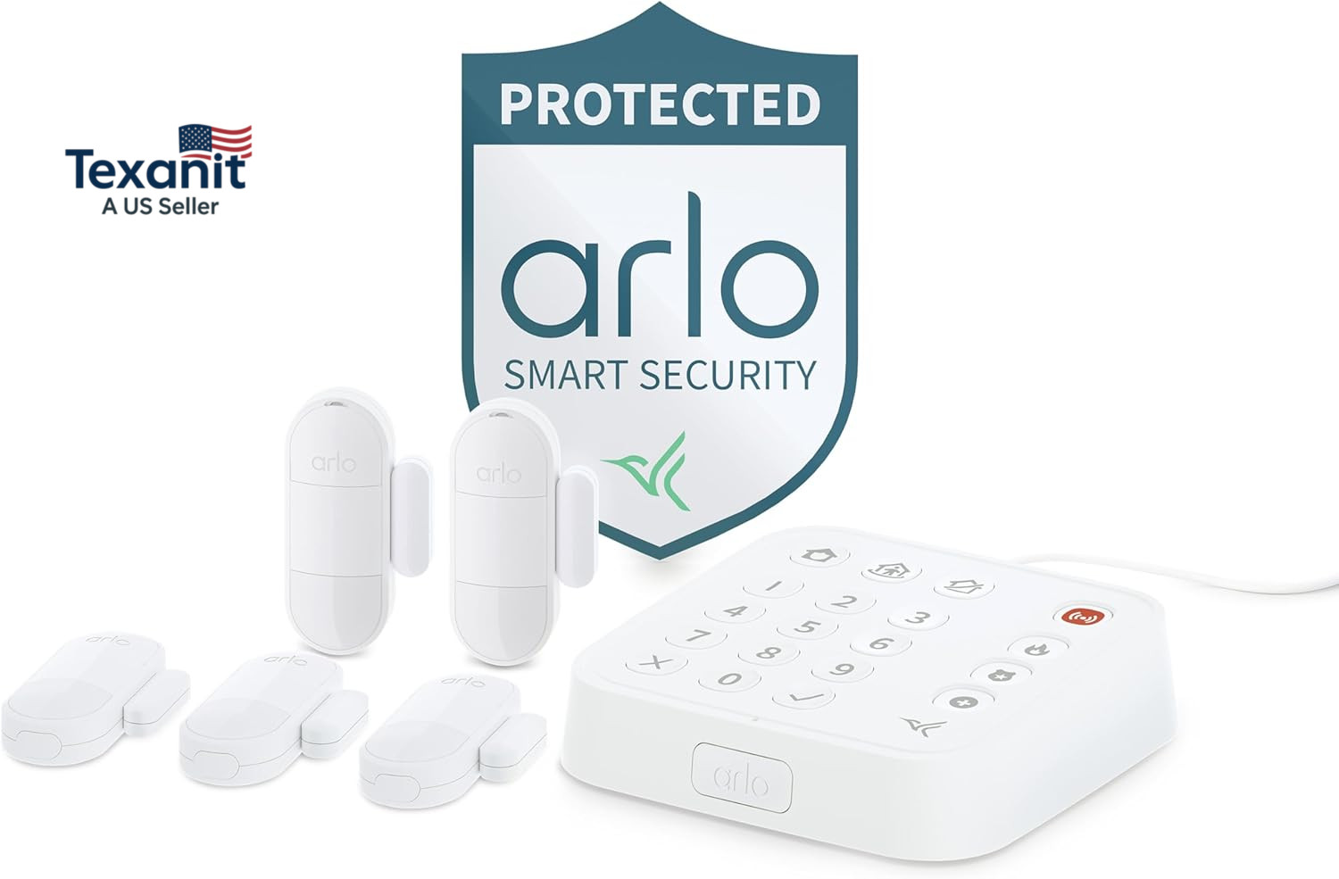 Home Security System – Alarm System with Wired Keypad Sensor Hub, 5 8-In-1 Senso