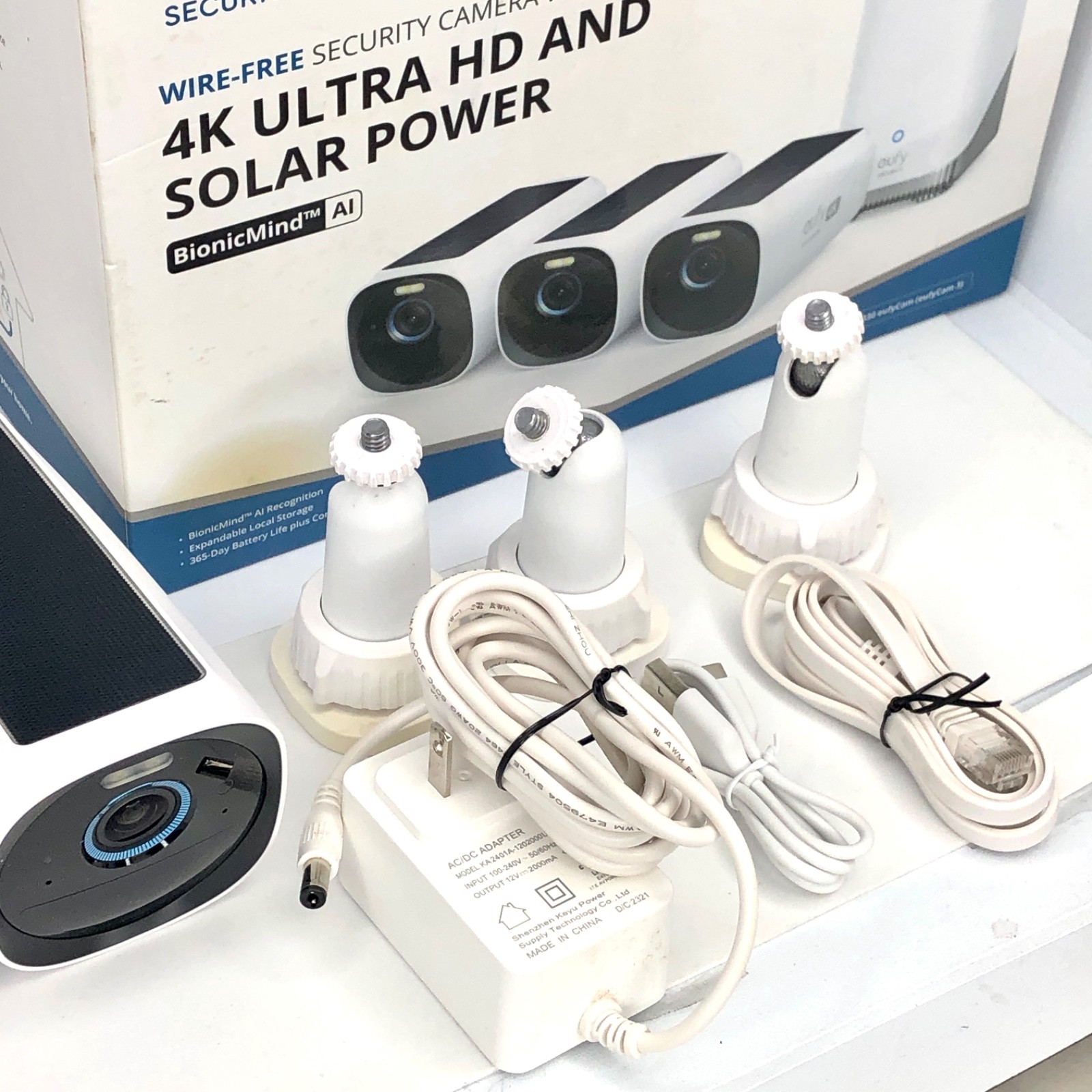 EufyCam 3, 3-Outdoor Wireless 4K Solar Powered Security Cameras w/ HomeBase 3