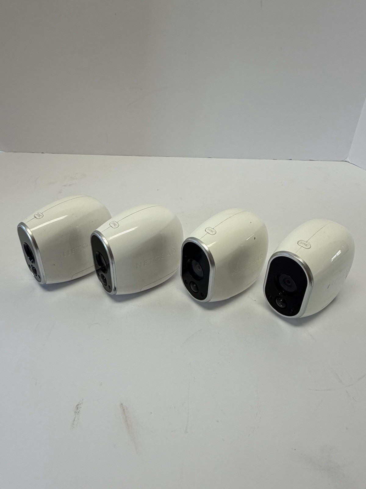 4x Netgear Arlo VMC3030 Indoor / Outdoor Security Camera w/ Batteries, No Mount