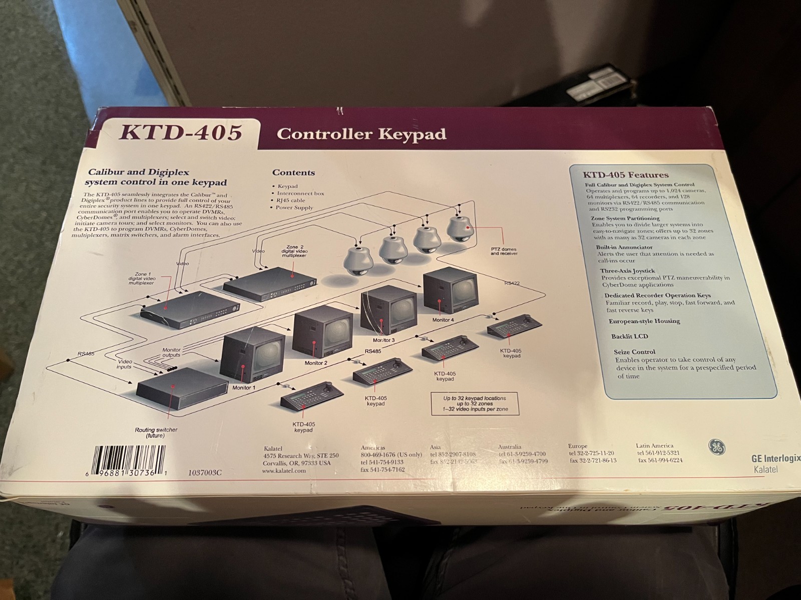 GE INTERLOGIX KALATEL KTD-405 Controller Keypad SEALED NOS