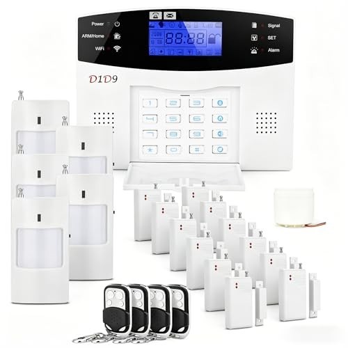 Wireless Home Burglar Alarm Security System, 4G WiFi GSM, App Alerts, 24-Piece