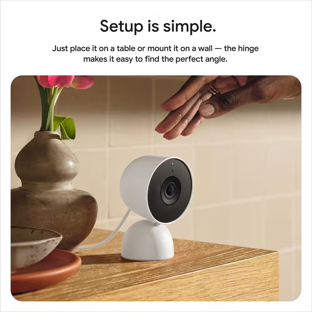 Nest Indoor Security Camera (Wired, 3Rd Gen) – Snow