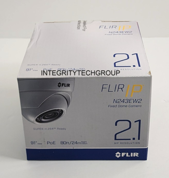 N243EW2 2MP Weatherproof Outdoor Network POE IP Dome Camera, NEW