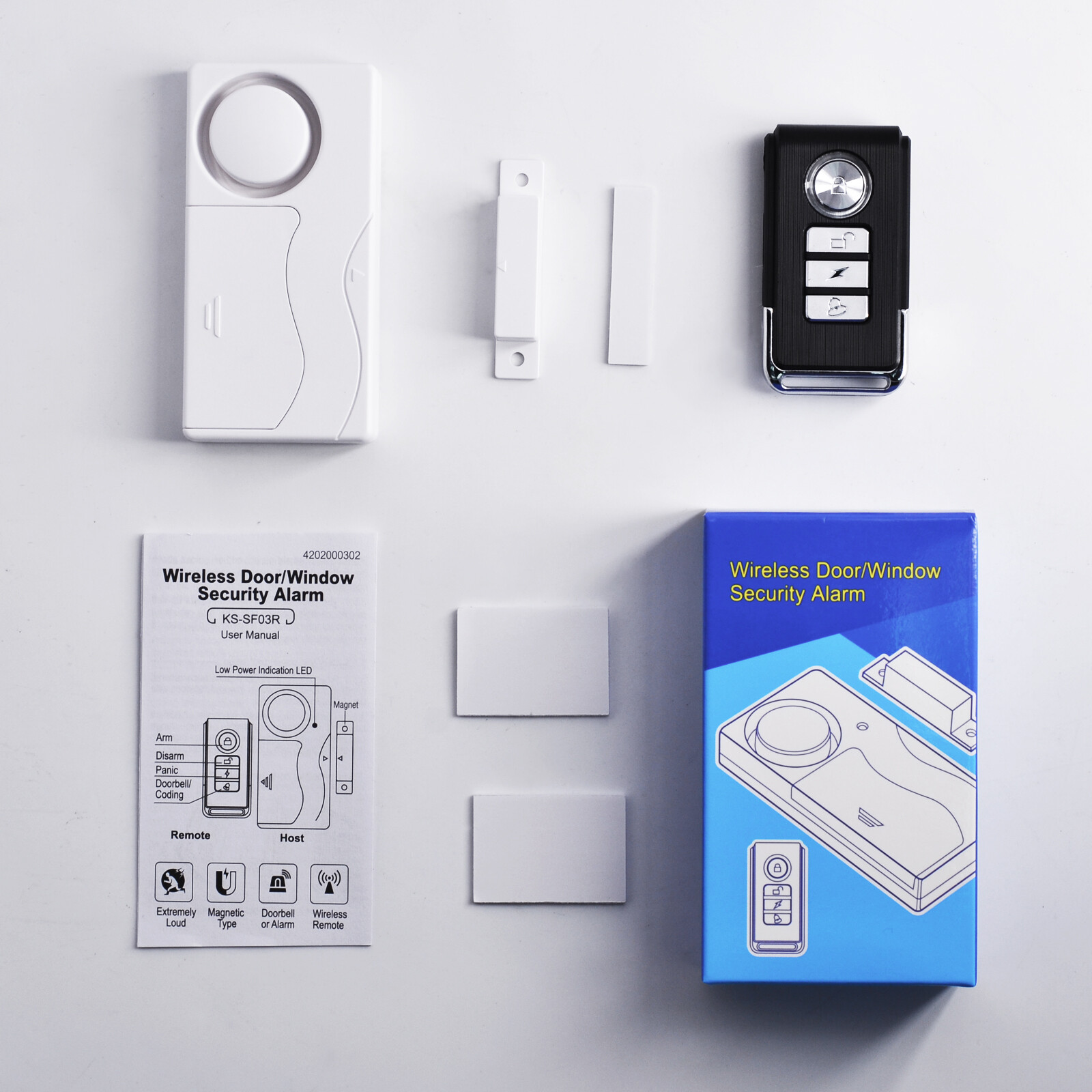 Window Door Magnetic Sensor Alarm with Wireless Remote Control 105dB Super Loud