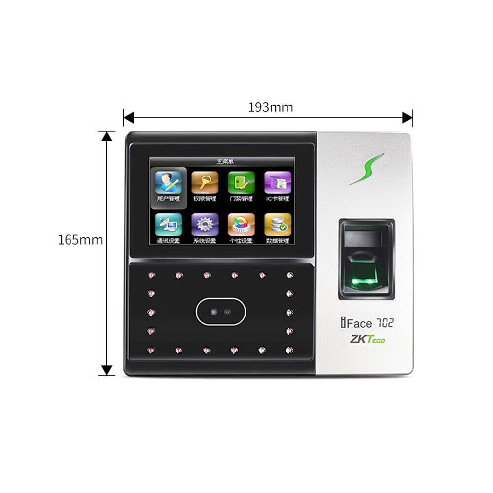 iFacial+ Finger TCP/IP Biometric Fingerprint Time Clock Access Control /iface702