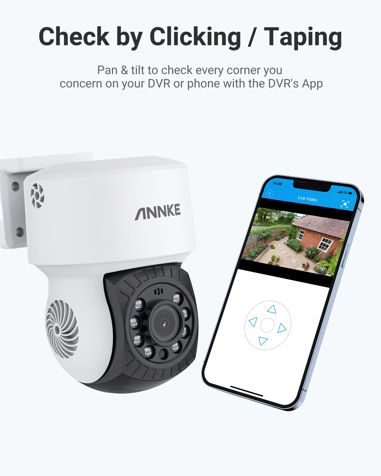 ANNKE HD 1080P Video CCTV Security Camera 2MP 350° Pan&Tilt Outdoor Night Vision