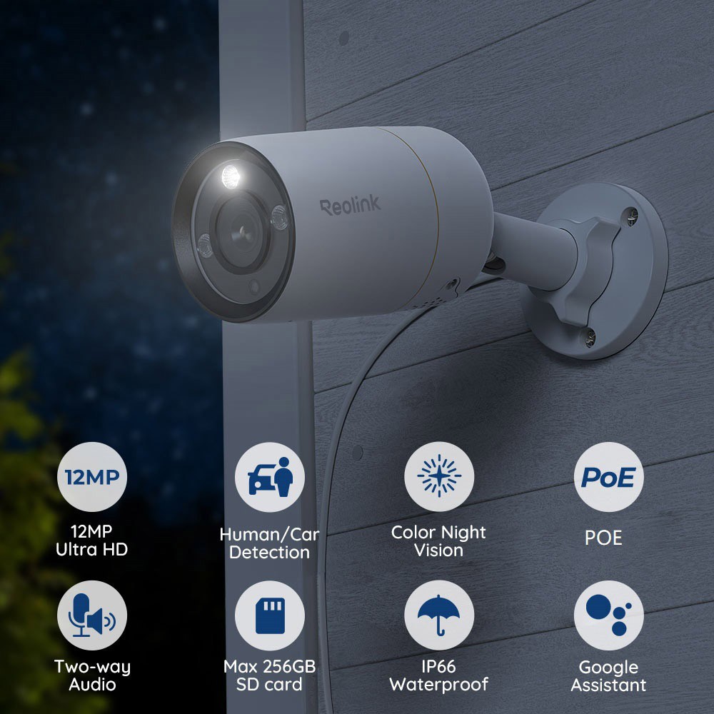 Reolink 1212A 12MP PoE Security Camera System 12CH NVR 2TB HDD Smart Detection