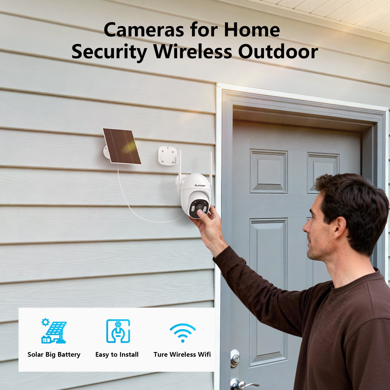 4MP 10CH Solar Powered Battery Wireless Security Camera System 1TB Monitor Audio