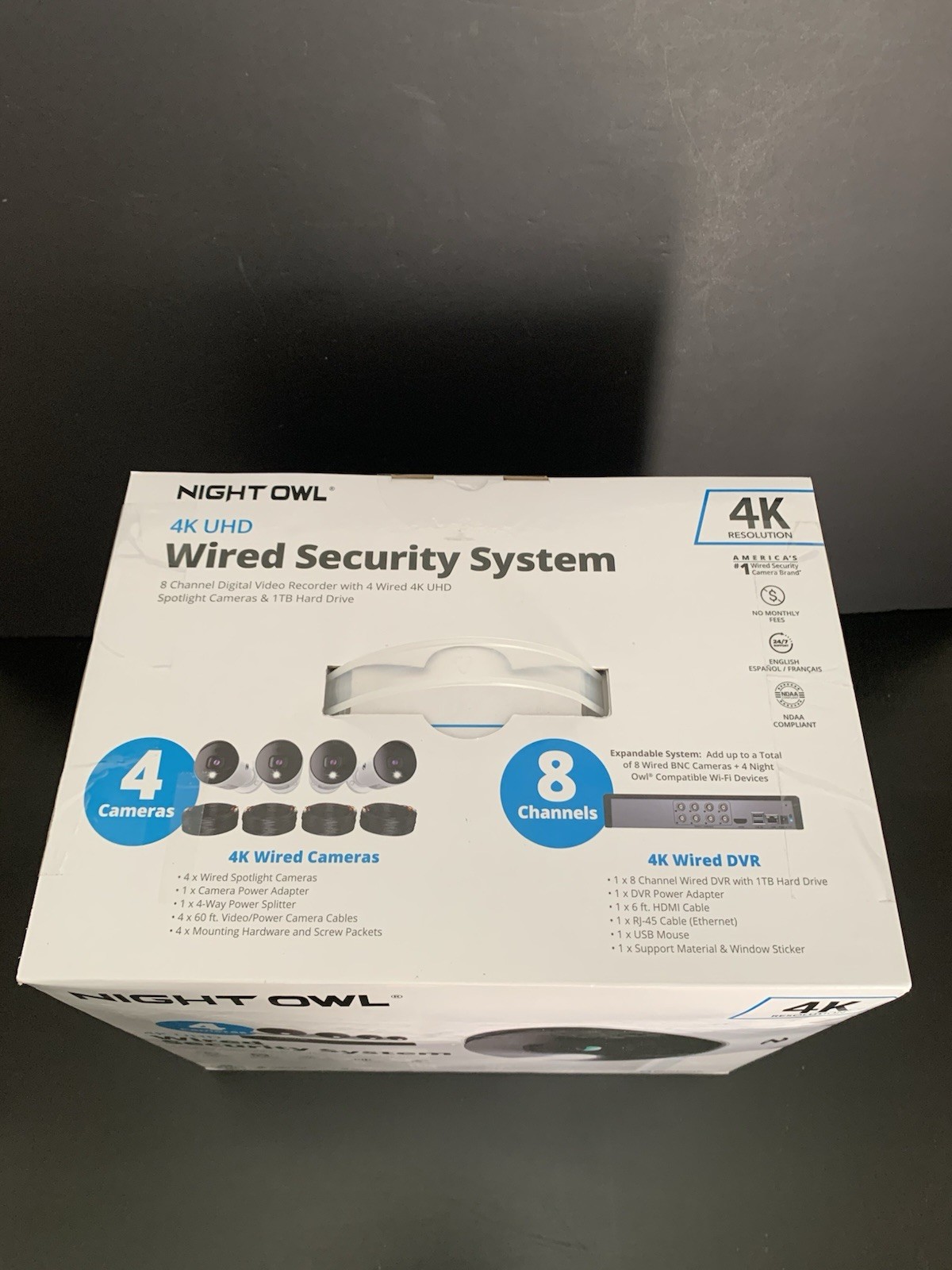 Night Owl UHD 1TB HDD 8 Channel Bluetooth Camera System – White (WM-BTD881-4LSA)