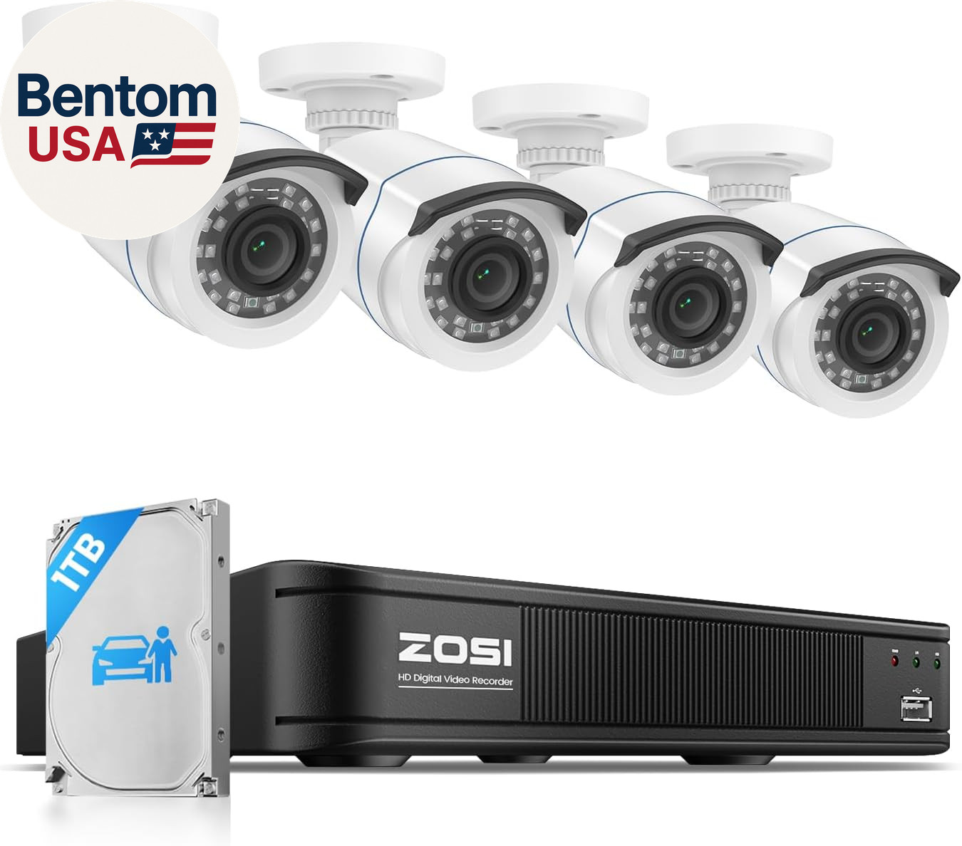 H.265+ Full 1080P Home Security Camera System Outdoor Indoor, 5Mp-Lite CCTV DVR