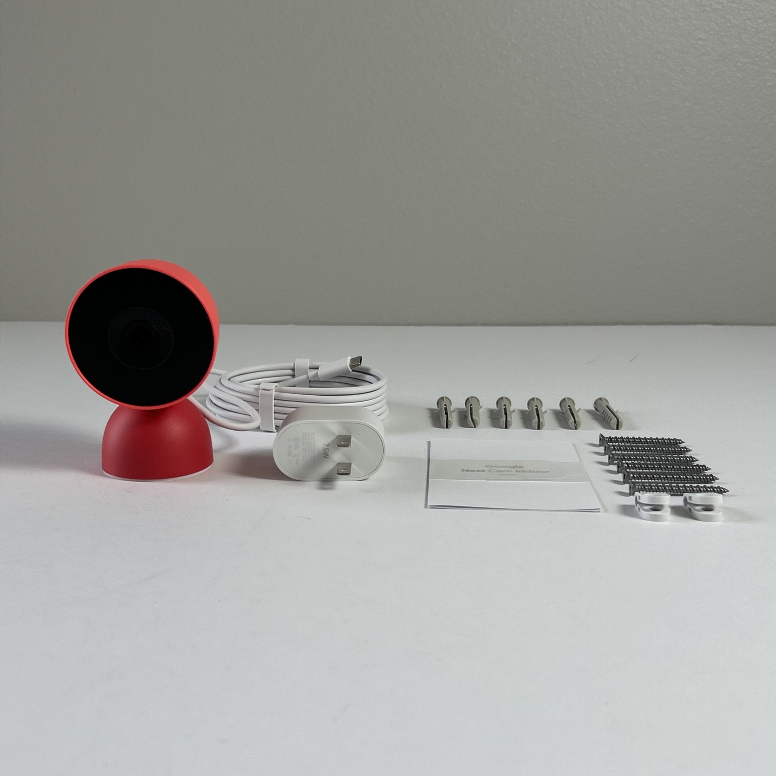 Google Nest Cam Indoor 3rd Generation Wired 2K Security Camera Berry Red