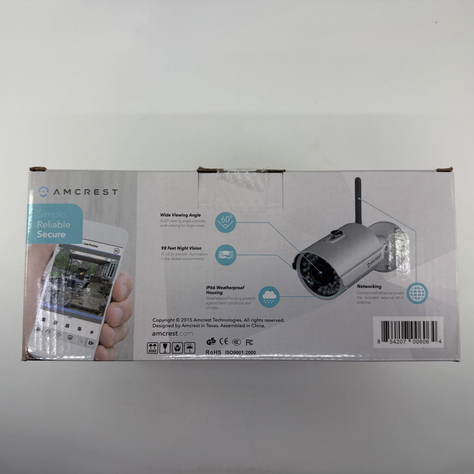 Amcrest IPM-722S 720p Wi-Fi IP Bullet Camera Night Vision Indoor/Outdoor White