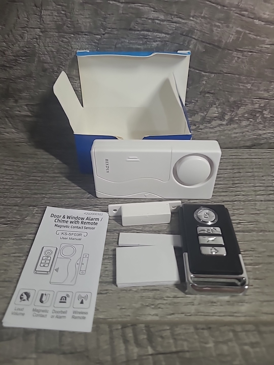 Wireless Remote Control Magnetic Sensor Door Window Home Security Alarm White