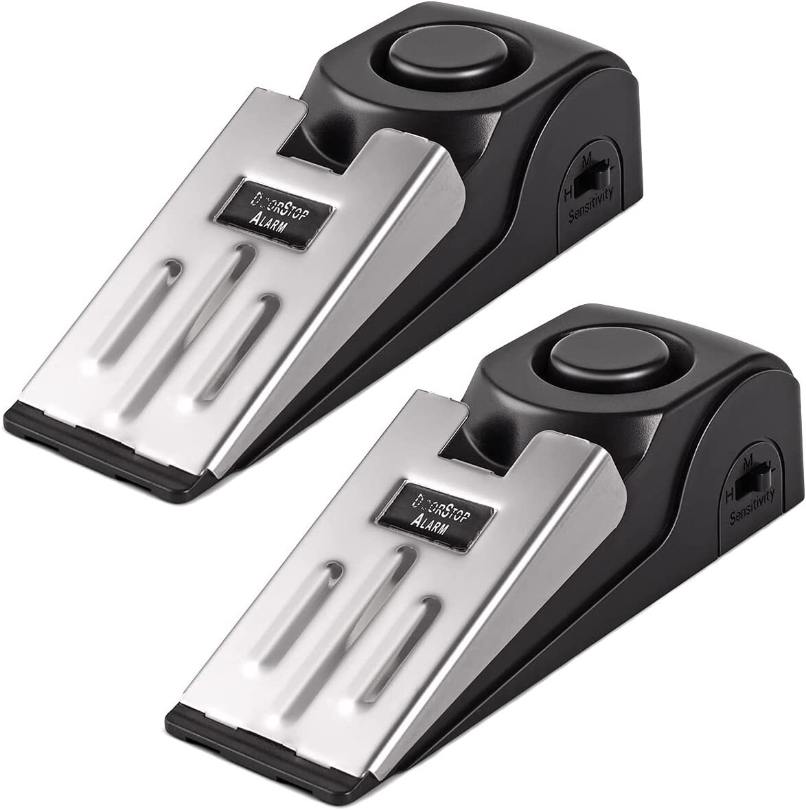 2 Security Door Stop Alarm 120DB Stopper Wedge Siren Portable Home Anti Theft