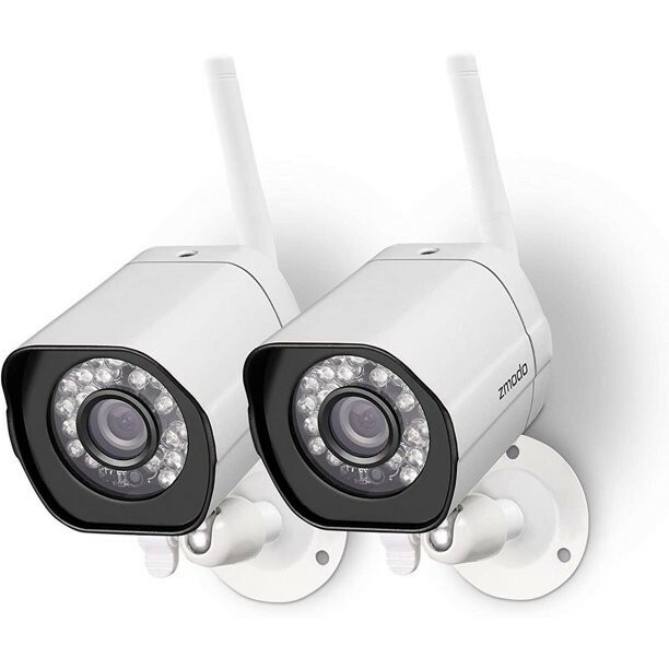 Zmodo 2 Pack Wireless Security Camera System Smart Outdoor WiFi IP Cameras Night