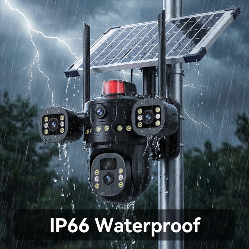 Solar Battery Powered Wireless Security Camera System WiFi IP Home Outdoor US