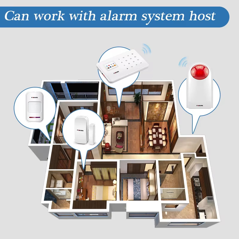 J008 Flash Siren Smart Home Alarm Outdoor Siren Sound Strobe Flash Alarm Siren F