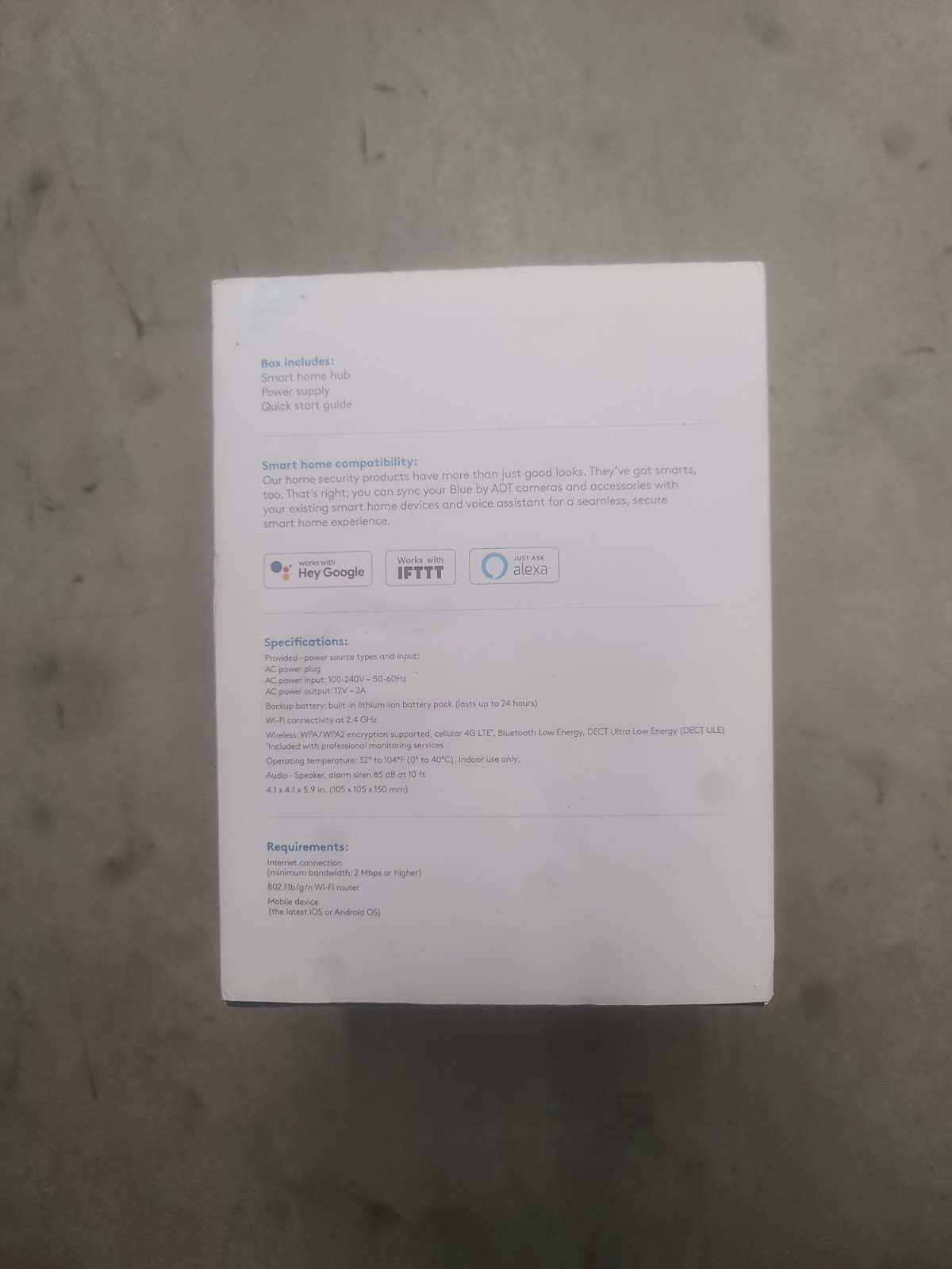 Blue by ADT Smart Home Hub Model S40LR1-01 – Graphite SEALED